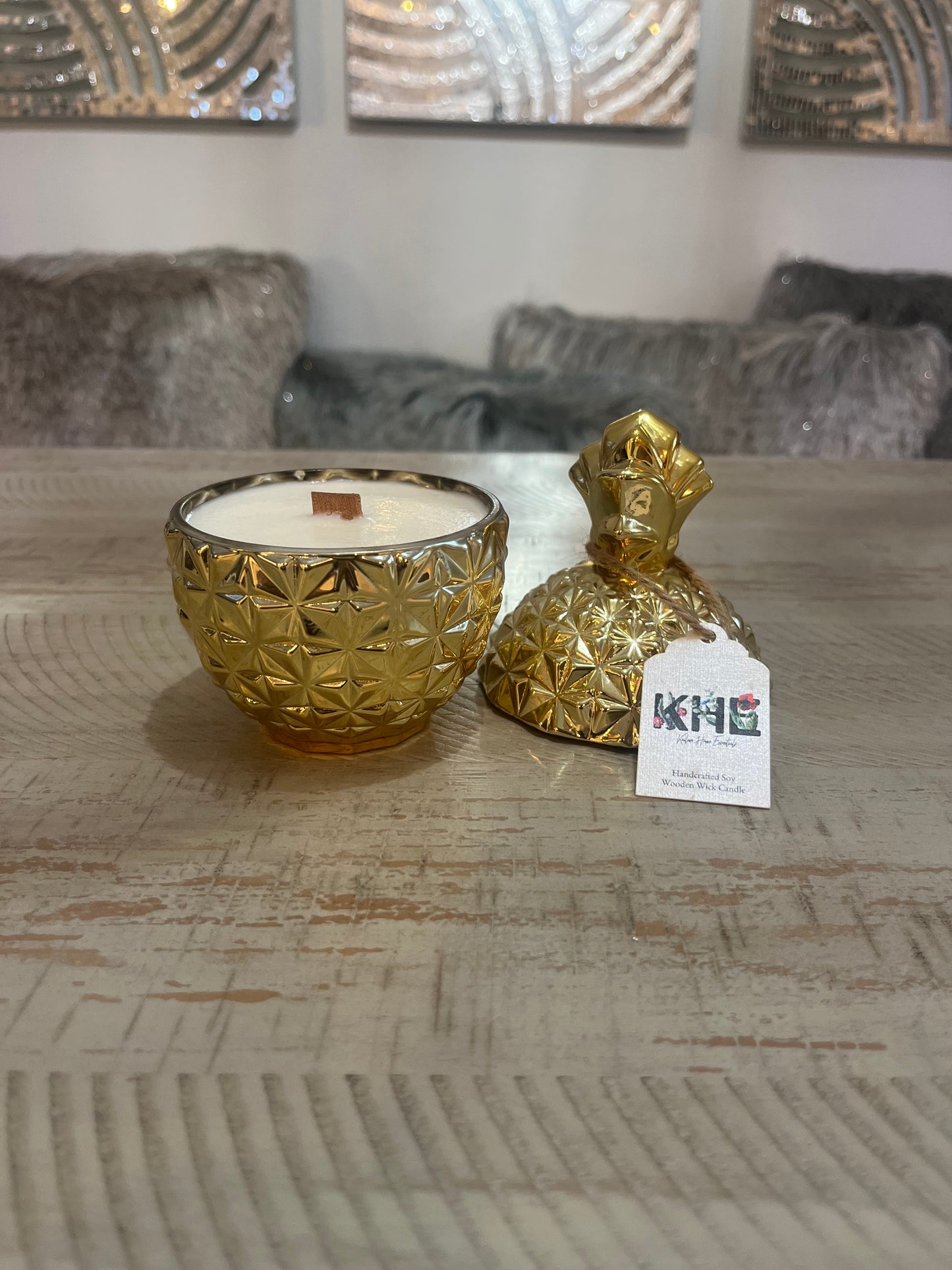 Gold Piña Candle