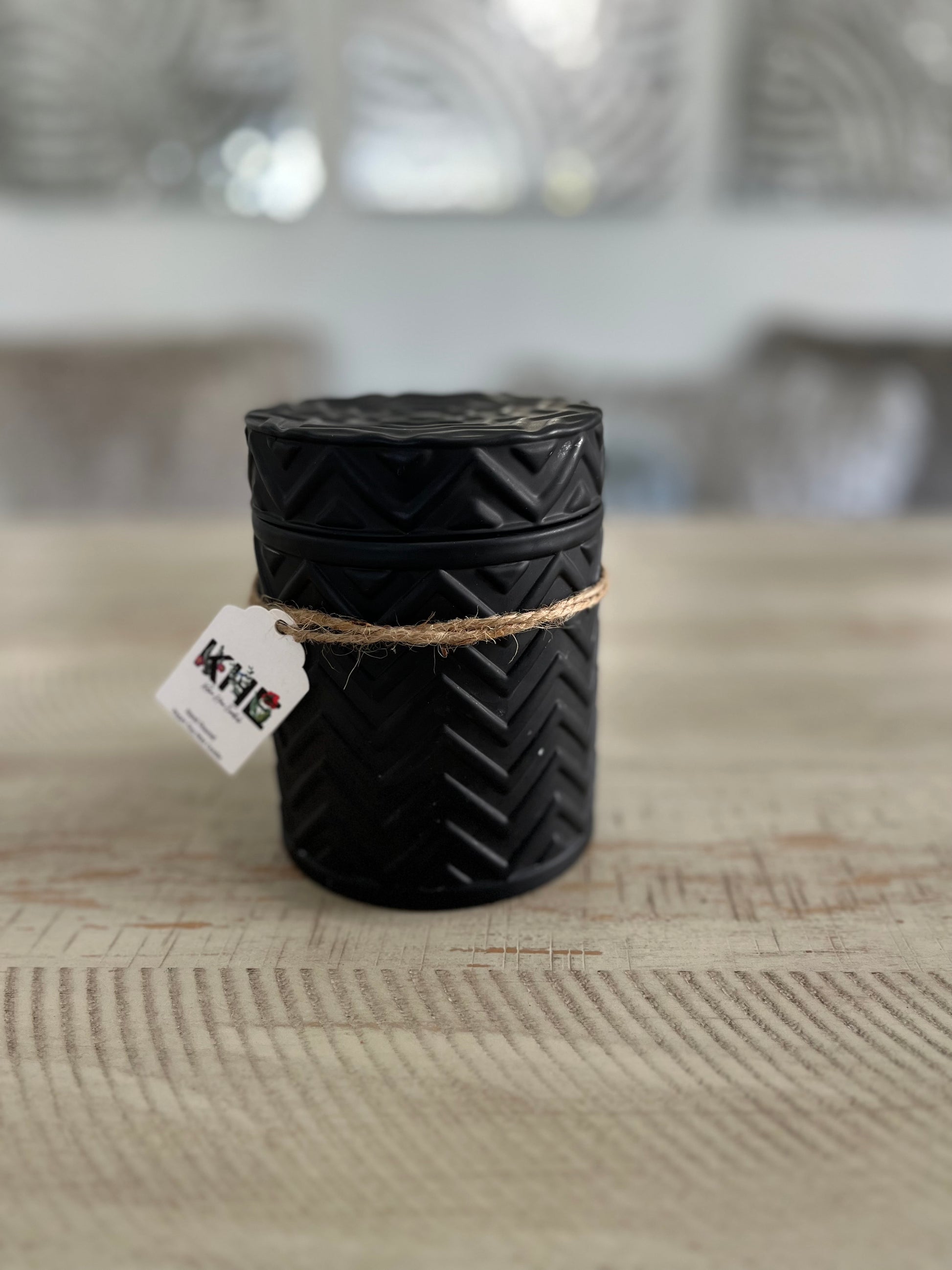 luxury candle 
black owned 
embossed
high fragrance load 
high quality
soy was candle 
wooden wick candle