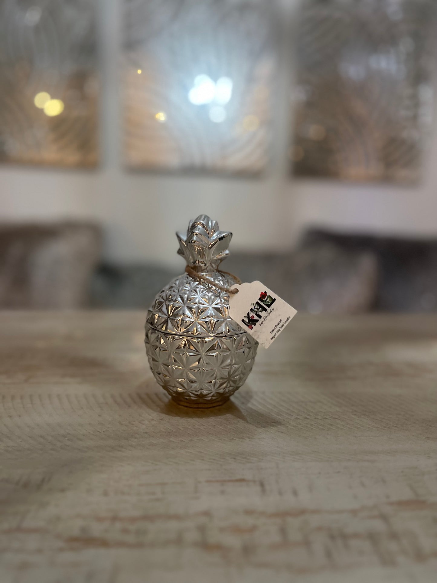 Silver Piña Candle