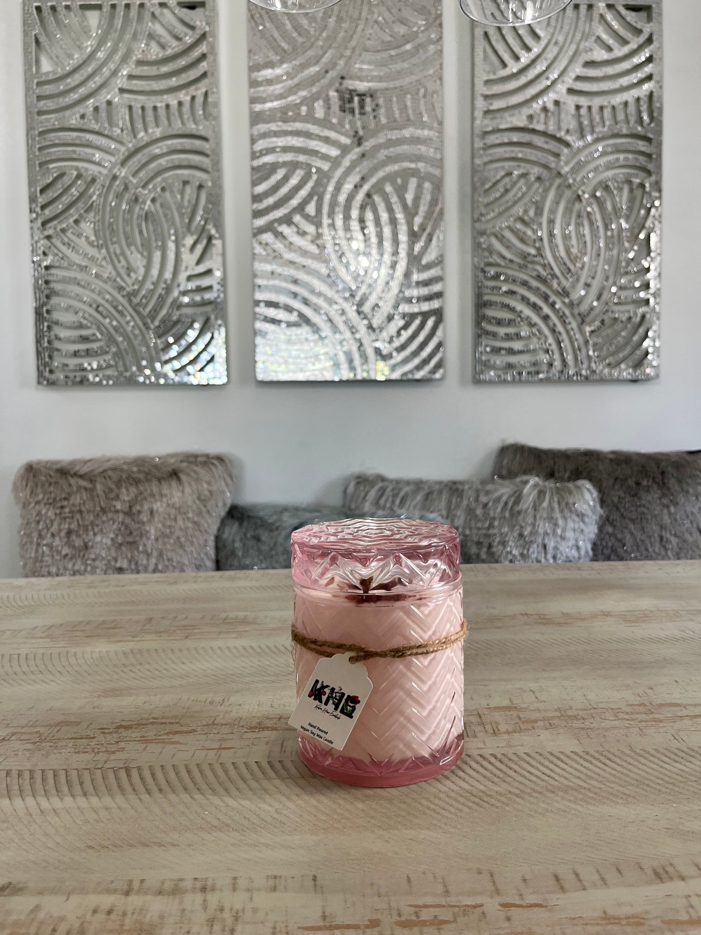 Pink Della Candle