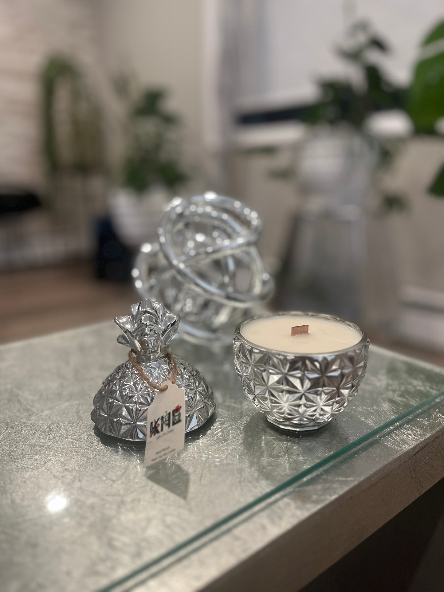 Silver Piña Candle