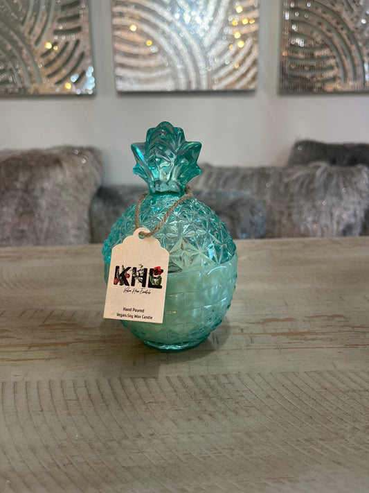 Turquoise Piña Candle