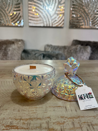 Iridescent Silver Piña Candle