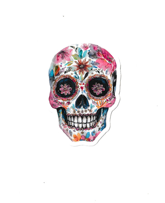 Floral Print Dia de los Muertos Sticker