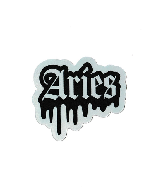 Aries Drip Holographic Sticker